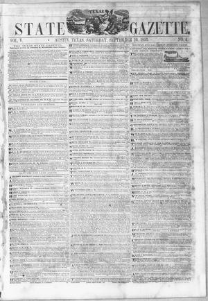 Texas State Gazette. (Austin, Tex.), Vol. 5, No. 4, Ed. 1, Saturday, September 10, 1853