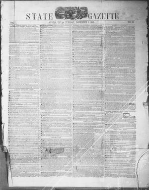 Primary view of object titled 'Texas State Gazette. (Austin, Tex.), Vol. 5, No. 10, Ed. 1, Tuesday, November 1, 1853'.