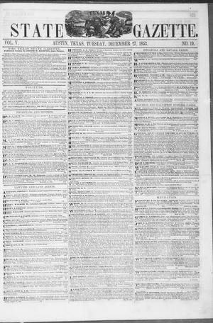 Texas State Gazette. (Austin, Tex.), Vol. 5, No. 19, Ed. 1, Tuesday, December 27, 1853