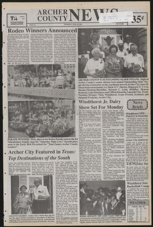 Primary view of object titled 'Archer County News (Archer City, Tex.), No. 26, Ed. 1 Thursday, June 25, 1992'.