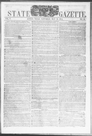 Primary view of object titled 'Texas State Gazette. (Austin, Tex.), Vol. 5, No. 39, Ed. 1, Saturday, May 20, 1854'.