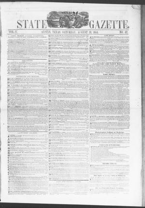 Primary view of object titled 'Texas State Gazette. (Austin, Tex.), Vol. 5, No. 52, Ed. 1, Saturday, August 19, 1854'.