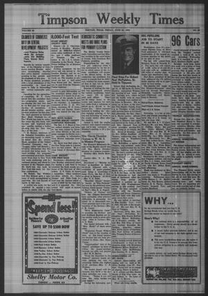Timpson Weekly Times (Timpson, Tex.), Vol. 69, No. 26, Ed. 1 Friday, June 25, 1954
