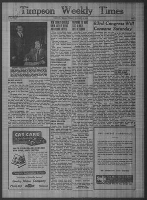 Timpson Weekly Times (Timpson, Tex.), Vol. 68, No. 1, Ed. 1 Friday, January 2, 1953