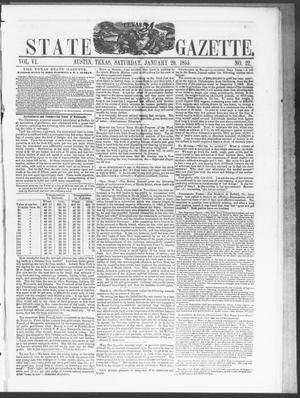Primary view of object titled 'Texas State Gazette. (Austin, Tex.), Vol. 6, No. 22, Ed. 1, Saturday, January 20, 1855'.