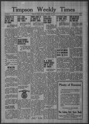 Timpson Weekly Times (Timpson, Tex.), Vol. 55, No. 8, Ed. 1 Friday, February 23, 1940