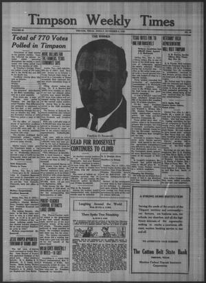 Timpson Weekly Times (Timpson, Tex.), Vol. 55, No. 45, Ed. 1 Friday, November 8, 1940