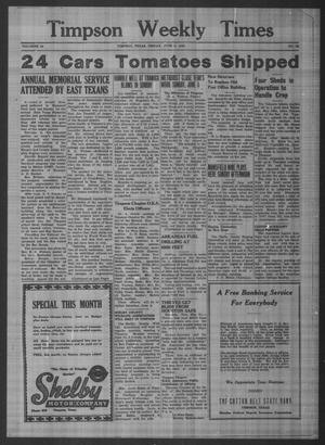 Timpson Weekly Times (Timpson, Tex.), Vol. 64, No. 22, Ed. 1 Friday, June 3, 1949