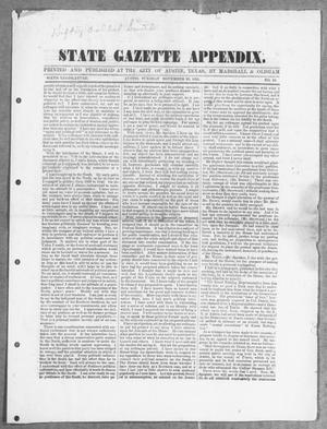 Primary view of object titled 'State Gazette Appendix. (Austin, Tex.), No. 10, Ed. 1, Tuesday, November 20, 1855'.