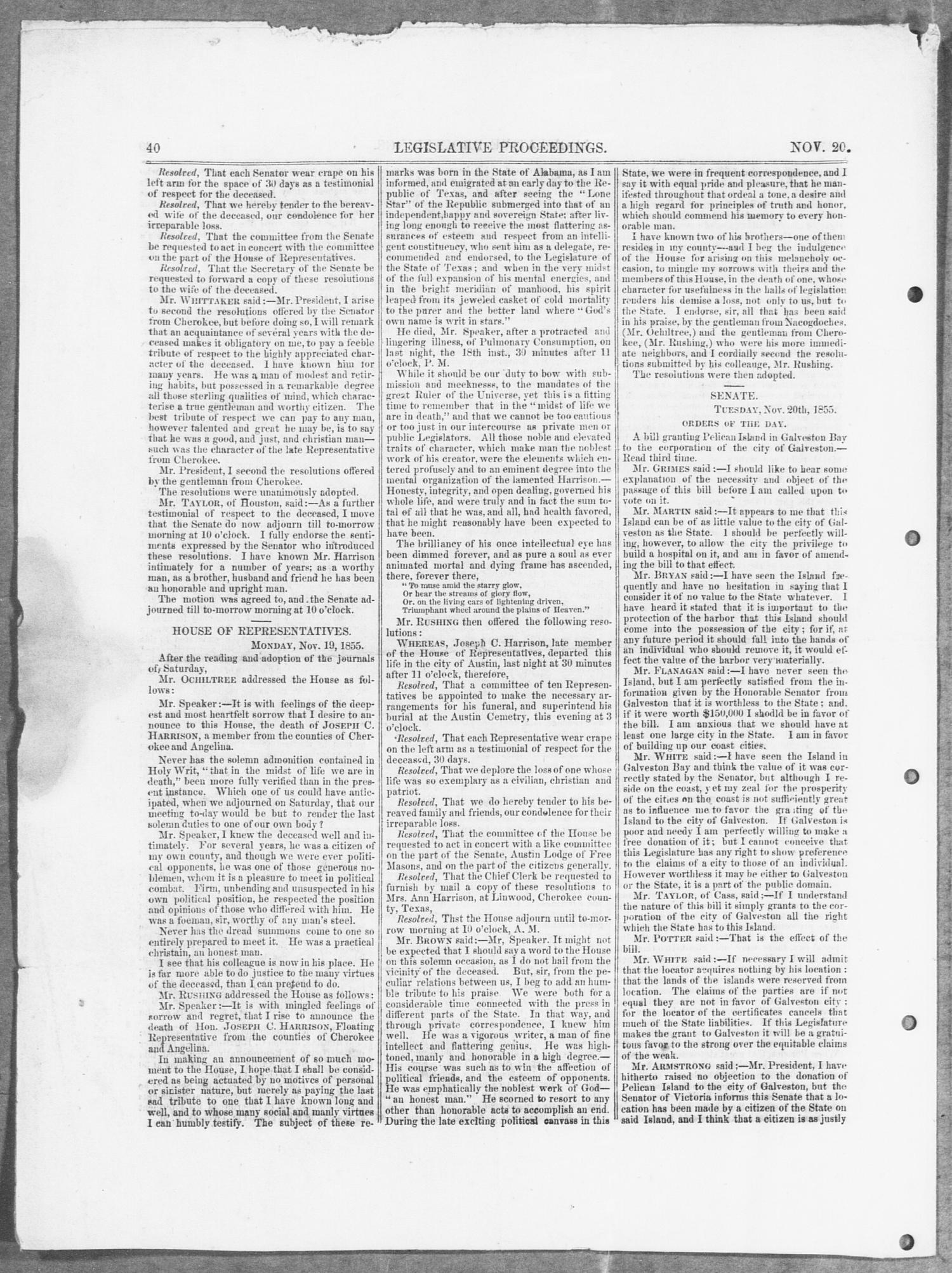 State Gazette Appendix. (Austin, Tex.), No. 10, Ed. 1, Tuesday, November 20, 1855
                                                
                                                    [Sequence #]: 4 of 4
                                                