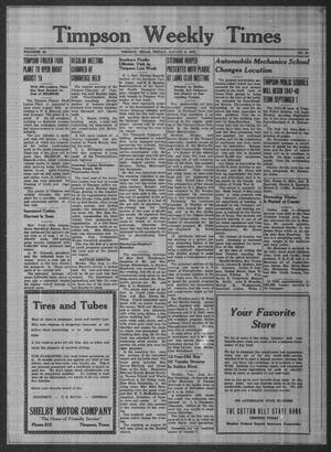 Timpson Weekly Times (Timpson, Tex.), Vol. 62, No. 32, Ed. 1 Friday, August 8, 1947