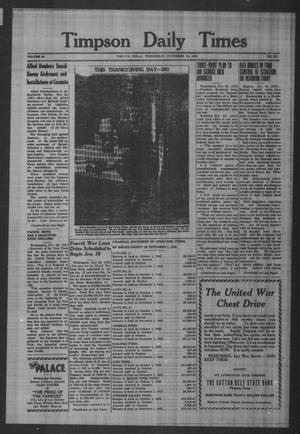 Timpson Daily Times (Timpson, Tex.), Vol. 42, No. 237, Ed. 1 Wednesday, November 24, 1943