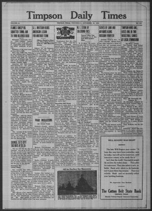 Timpson Daily Times (Timpson, Tex.), Vol. 54, No. 225, Ed. 1 Wednesday, November 15, 1939