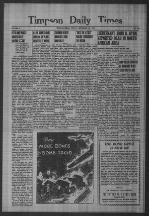 Timpson Daily Times (Timpson, Tex.), Vol. 42, No. 188, Ed. 1 Friday, September 17, 1943
