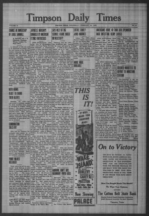 Timpson Daily Times (Timpson, Tex.), Vol. 42, No. 40, Ed. 1 Wednesday, February 24, 1943