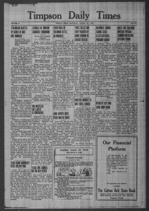 Timpson Daily Times (Timpson, Tex.), Vol. 41, No. 171, Ed. 1 Saturday, August 29, 1942