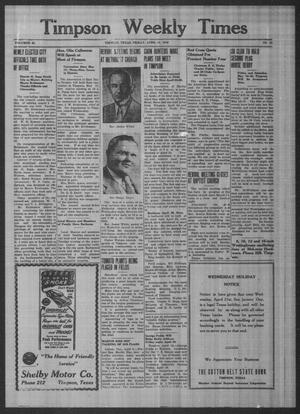 Timpson Weekly Times (Timpson, Tex.), Vol. 63, No. 16, Ed. 1 Friday, April 16, 1948