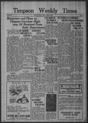 Timpson Weekly Times (Timpson, Tex.), Vol. 51, No. 15, Ed. 1 Friday, April 10, 1936