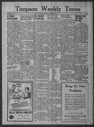Timpson Weekly Times (Timpson, Tex.), Vol. 62, No. 39, Ed. 1 Friday, September 26, 1947