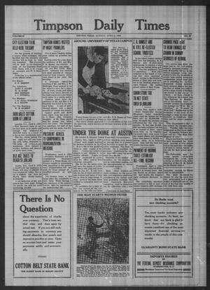 Timpson Daily Times (Timpson, Tex.), Vol. 37, No. 67, Ed. 1 Monday, April 4, 1938