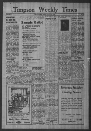 Timpson Weekly Times (Timpson, Tex.), Vol. 65, No. 34, Ed. 1 Friday, August 25, 1950
