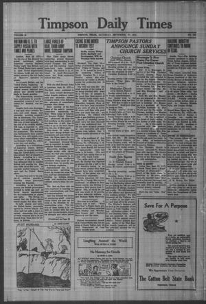 Timpson Daily Times (Timpson, Tex.), Vol. 40, No. 192, Ed. 1 Saturday, September 27, 1941