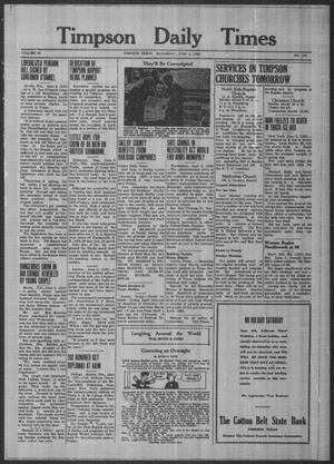 Timpson Daily Times (Timpson, Tex.), Vol. 38, No. 110, Ed. 1 Saturday, June 3, 1939