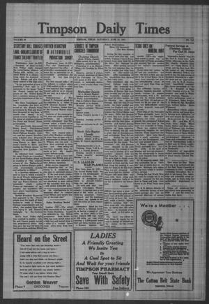 Timpson Daily Times (Timpson, Tex.), Vol. 40, No. 118, Ed. 1 Saturday, June 14, 1941