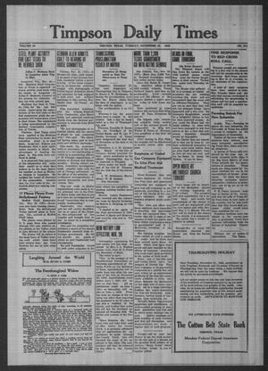 Timpson Daily Times (Timpson, Tex.), Vol. 39, No. 231, Ed. 1 Tuesday, November 19, 1940