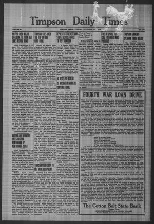 Timpson Daily Times (Timpson, Tex.), Vol. 42, No. 241, Ed. 1 Tuesday, November 30, 1943