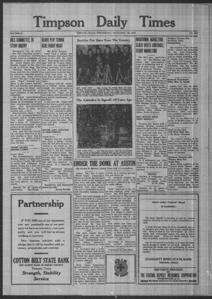 Timpson Daily Times (Timpson, Tex.), Vol. 37, No. 257, Ed. 1 Wednesday, November 16, 1938