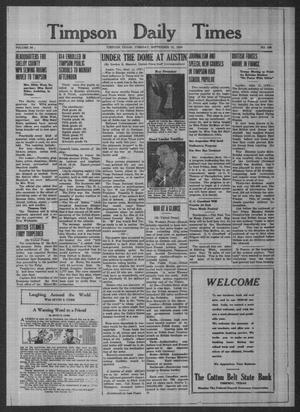 Timpson Daily Times (Timpson, Tex.), Vol. 38, No. 180, Ed. 1 Tuesday, September 12, 1939