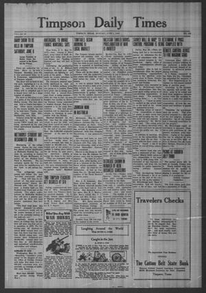 Timpson Daily Times (Timpson, Tex.), Vol. 41, No. 108, Ed. 1 Monday, June 1, 1942