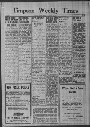 Timpson Weekly Times (Timpson, Tex.), Vol. 61, No. 47, Ed. 1 Friday, November 22, 1946
