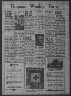 Timpson Weekly Times (Timpson, Tex.), Vol. 67, No. 9, Ed. 1 Friday, February 29, 1952