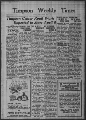 Timpson Weekly Times (Timpson, Tex.), Vol. 51, No. 14, Ed. 1 Friday, April 3, 1936