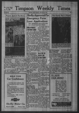 Timpson Weekly Times (Timpson, Tex.), Vol. 73, No. 4, Ed. 1 Friday, January 24, 1958