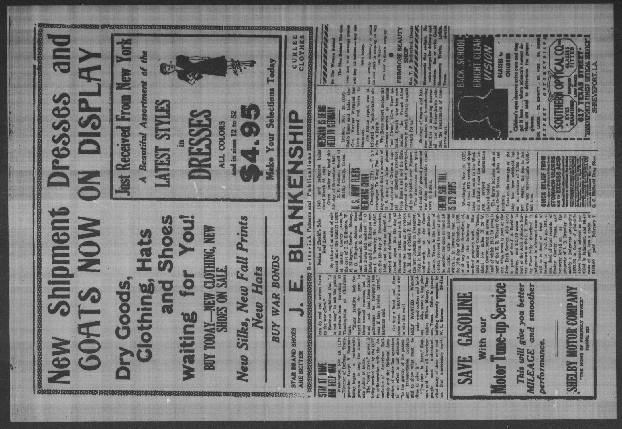 Timpson Daily Times (Timpson, Tex.), Vol. 41, No. 229, Ed. 1 Friday, November 20, 1942
                                                
                                                    [Sequence #]: 4 of 4
                                                