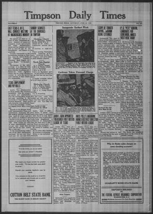 Timpson Daily Times (Timpson, Tex.), Vol. 37, No. 121, Ed. 1 Saturday, June 18, 1938
