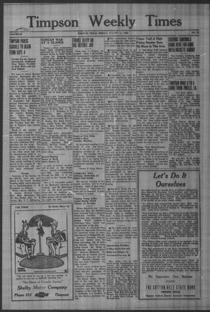 Timpson Weekly Times (Timpson, Tex.), Vol. 65, No. 32, Ed. 1 Friday, August 11, 1950