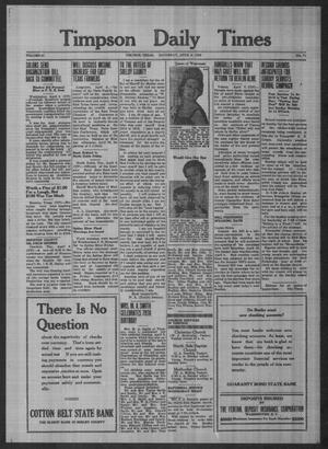 Timpson Daily Times (Timpson, Tex.), Vol. 37, No. 71, Ed. 1 Saturday, April 9, 1938