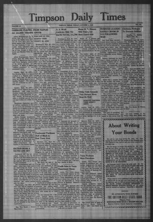 Timpson Daily Times (Timpson, Tex.), Vol. 42, No. 198, Ed. 1 Friday, October 1, 1943