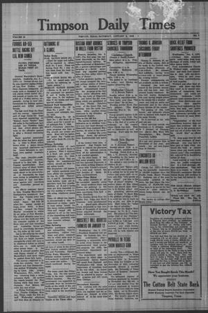 Timpson Daily Times (Timpson, Tex.), Vol. 42, No. 7, Ed. 1 Saturday, January 9, 1943