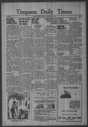 Timpson Daily Times (Timpson, Tex.), Vol. 40, No. 217, Ed. 1 Saturday, November 1, 1941