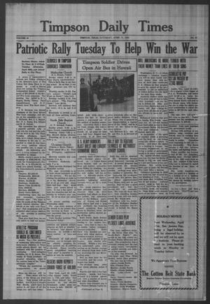 Timpson Daily Times (Timpson, Tex.), Vol. 42, No. 77, Ed. 1 Saturday, April 17, 1943