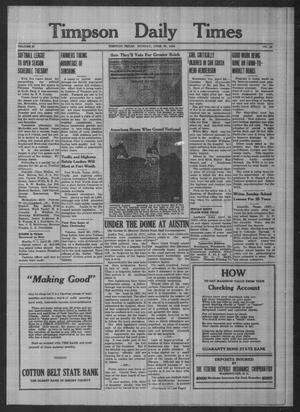 Timpson Daily Times (Timpson, Tex.), Vol. 37, No. 82, Ed. 1 Monday, April 25, 1938