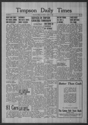 Timpson Daily Times (Timpson, Tex.), Vol. 39, No. 125, Ed. 1 Saturday, June 22, 1940