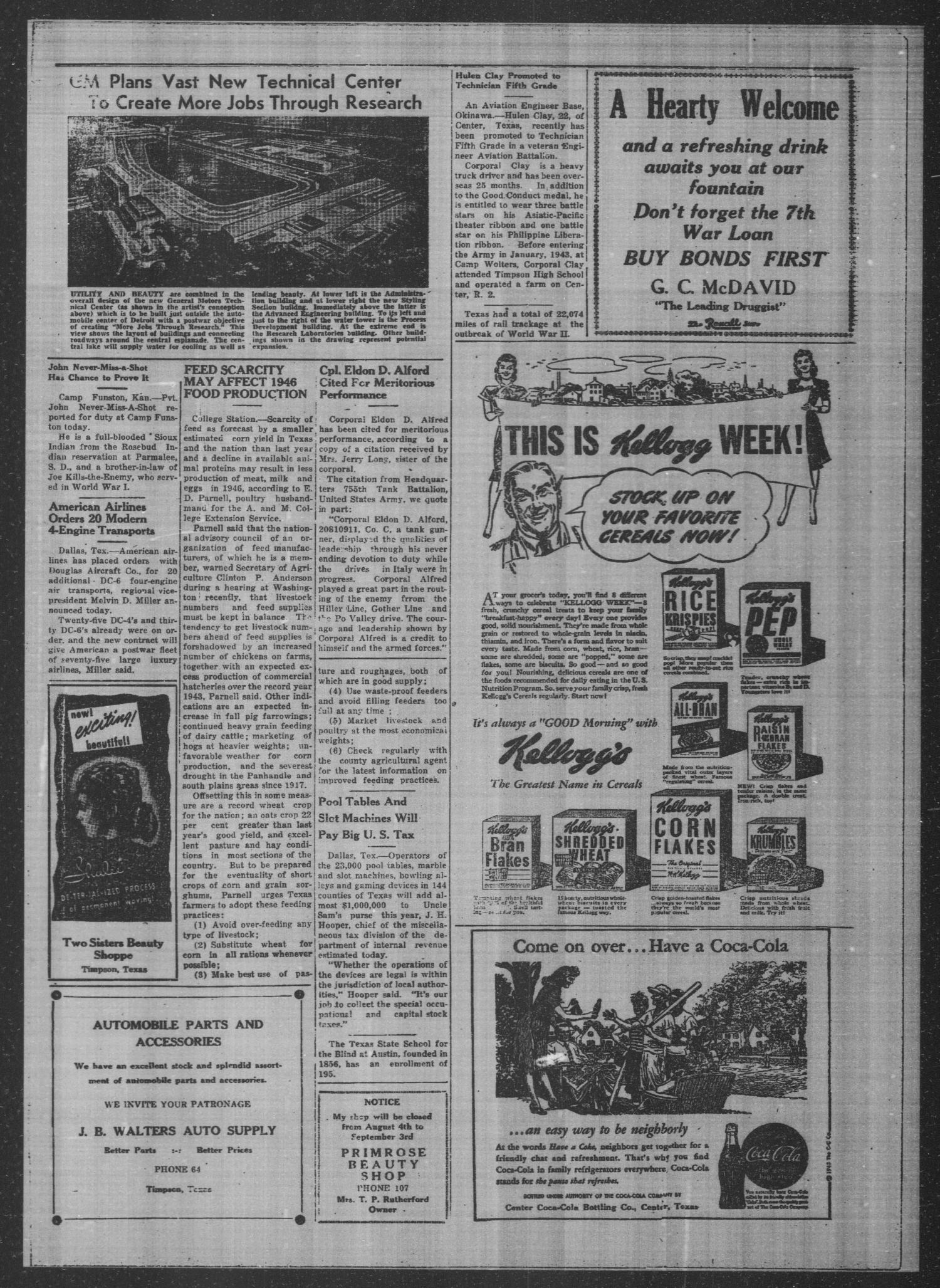 Timpson Weekly Times (Timpson, Tex.), Vol. 60, No. 32, Ed. 1 Friday, August 10, 1945
                                                
                                                    [Sequence #]: 3 of 8
                                                