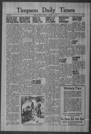 Timpson Daily Times (Timpson, Tex.), Vol. 42, No. 8, Ed. 1 Monday, January 11, 1943