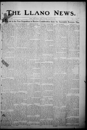 Primary view of object titled 'The Llano News. (Llano, Tex.), Vol. 30, No. 4, Ed. 1 Thursday, August 14, 1913'.